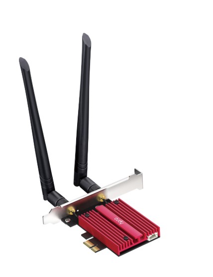 AĞ ADAPTÖRÜ CUDY WE3000S AX5400MBPS 2.4G/5G/6GHZ 2*5DBİ ANTEN BT5.2 MU-MIMO KABLOSUZ Wİ-Fİ 6E PCIE