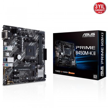 ANAKART ASUS PRIME B450M-K II 4400 DDR4 DVI VGA M2 AMD AM4