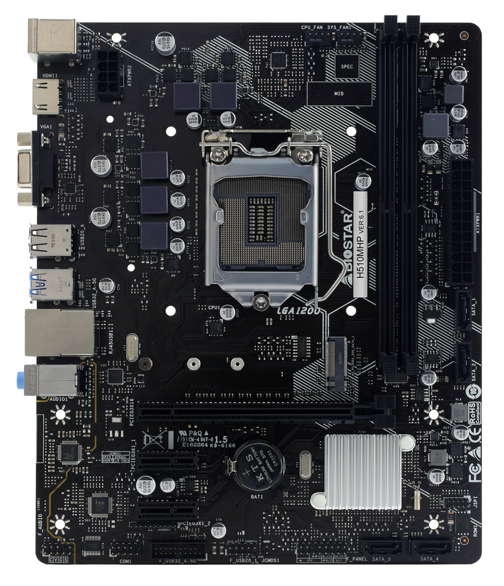 ANAKART BİOSTAR H510MHP DDR4 3200 M2 HDMI VGA SES ETHERNET 1200 PIN 10.11.NESİL