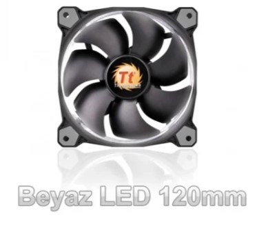 FAN KASA THERMALTAKE RİİNG 120MM BEYAZ HALKA LEDLİ TİTREŞİMSİZ KASA VE RADYATÖR FANI