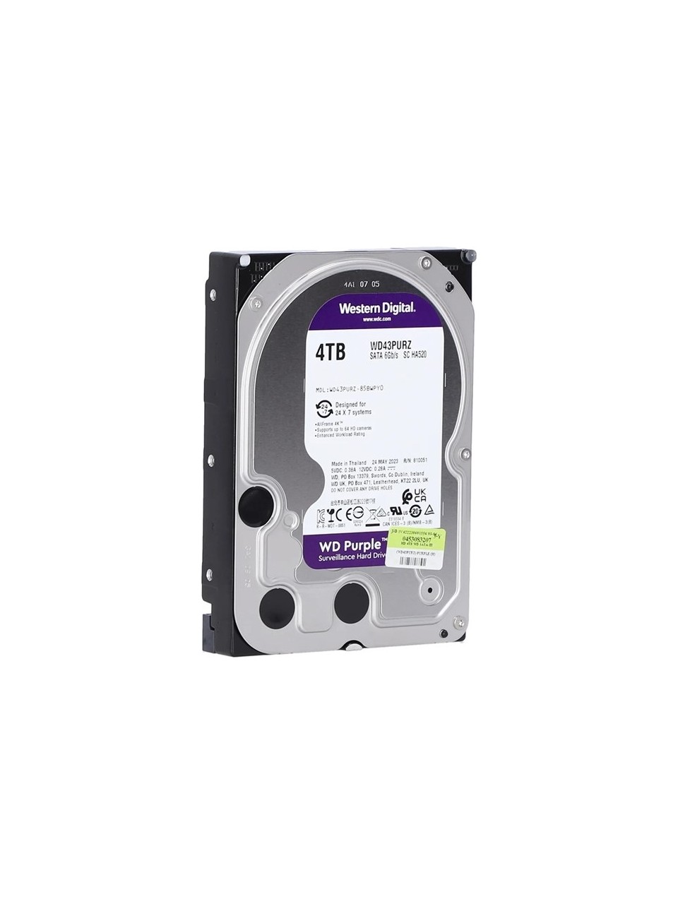 HDD 3.5 4TB WD PURPLE SATA 6GB/S 256MB DV 7X24 WD43PURZ 7/24 GUVENLIK DİSKİ