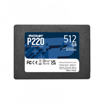 HDD SSD 512GB PATRİOT P220 512GB 550/500MB/S 2.5 SATA3 SSD DİSK (P220S512G25)