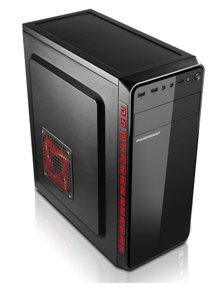 KASA 350W POWERBOOST VK-1625 USB 3.0 ATX SHİNY PİANO SİYAH KASA