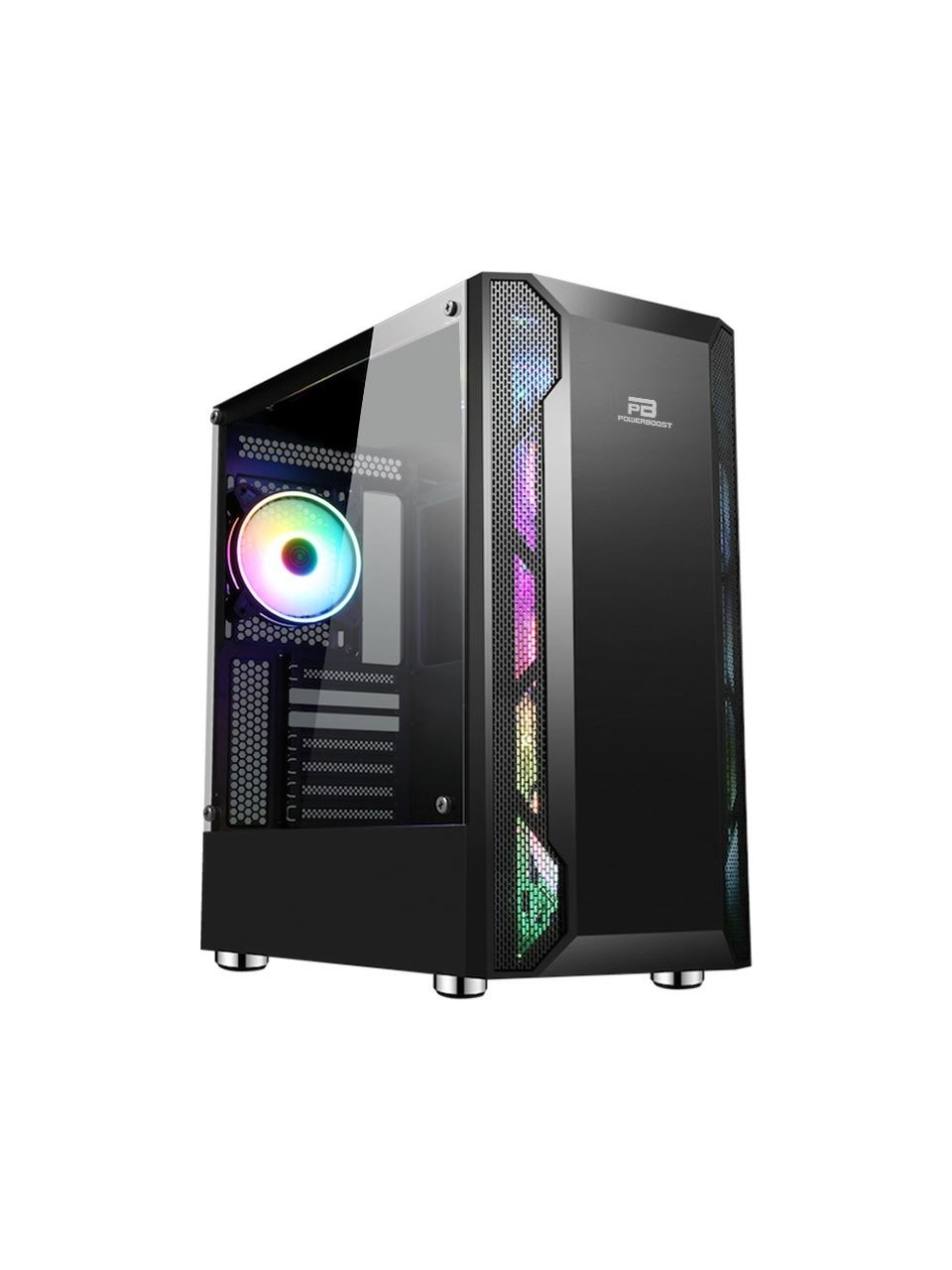 KASA 550W 80+  POWERBOOST VK-G3701B USB 3.0 ATX, ARGB FAN, MESH+STİRP SİYAH KASA