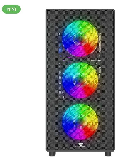 KASA 600W 80+ POWERBOOST A600BATX USB 3.0 RAİNBOW FANLI MESH GAMİNG SİYAH KASA