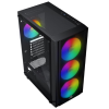 KASA 600W GAMEBOOSTER CASTLE A651B APFC USB 3.0 MESH 4*RAİNBOW FANLI MİD-T ATX GAMİNG SİYAH KASA