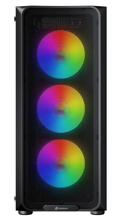 KASA 600W GAMEBOOSTER ROUND A650B APFC USB 3.0 MESH 4*RAİNBOW FANLI MİD-T ATX GAMİNG SİYAH KASA