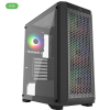 KASA 600W POWERBOOST PB-PS5847B ATX USB 3.0 RAİNBOW FANLI MESH GAMİNG SİYAH KASA
