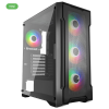 KASA 650W 80+ BRONZE POWERBOOST PB-PS6849B USB 3.0 MESH 4*12CM RAİNBOW FANLI MİD-T ATX GAMİNG SİYAH KASA