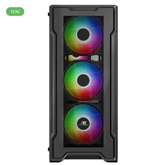 KASA 650W 80+ BRONZE POWERBOOST PB-PS6849B USB 3.0 MESH 4*12CM RAİNBOW FANLI MİD-T ATX GAMİNG SİYAH KASA