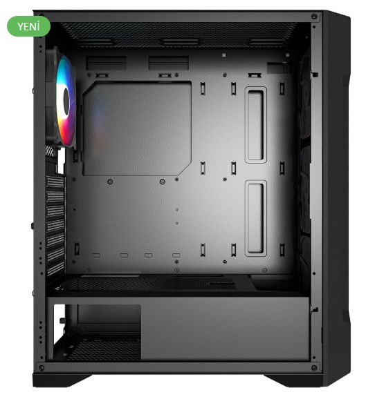 KASA 650W 80+ BRONZE POWERBOOST PB-PS6849B USB 3.0 MESH 4*12CM RAİNBOW FANLI MİD-T ATX GAMİNG SİYAH KASA