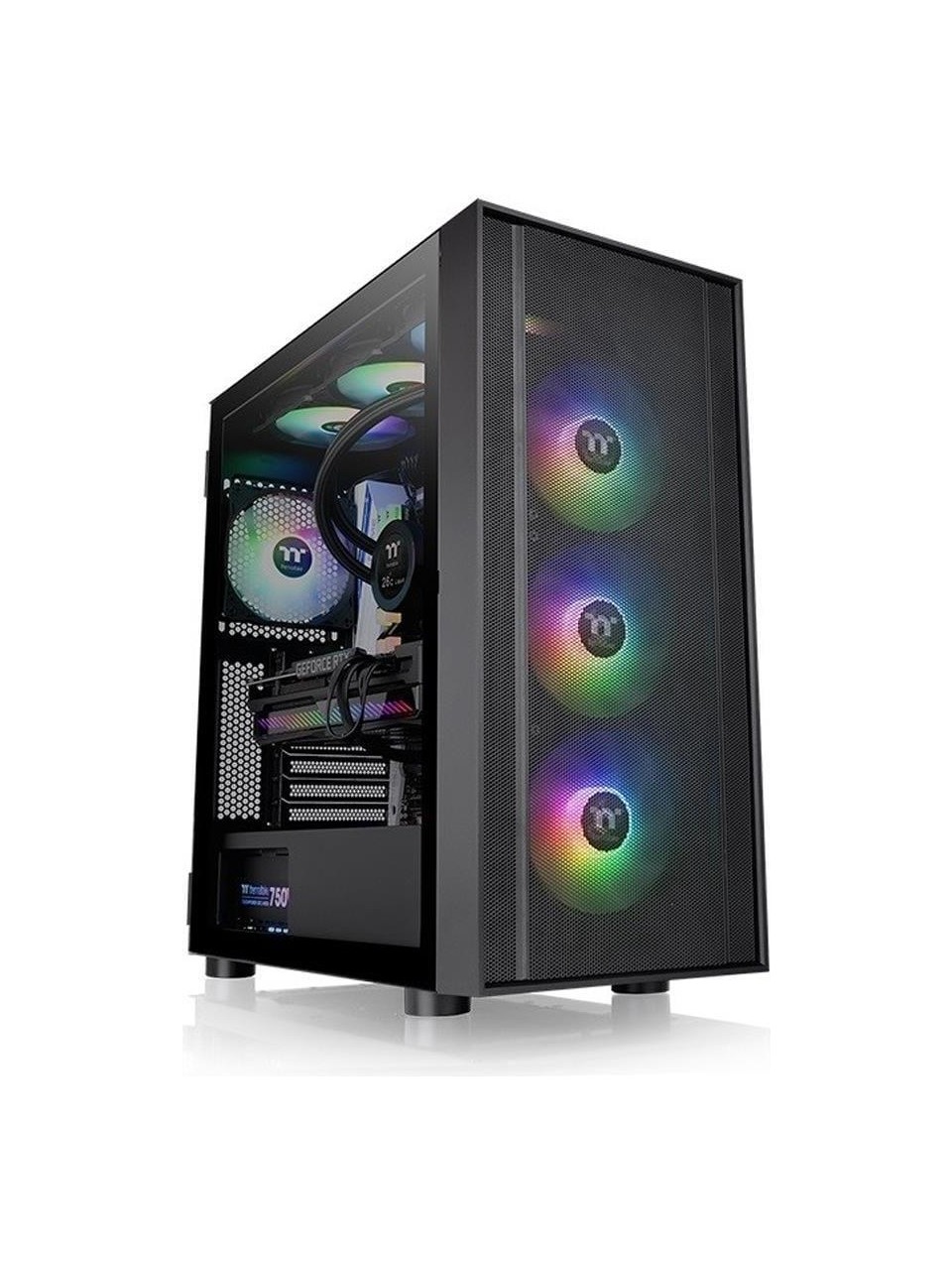 KASA 750W 80+ THERMALTAKE H570 TG ARGB 3X120MM FAN MESH ÖN PANEL, TEMPERED GLASS PENCERELİ OYUNCU KASASI
