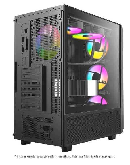 KASA 850W 80+ BRONZE POWERBOOST PB-P3602BB USB 3.0 ATX MESH ARGB FAN SİYAH KASA