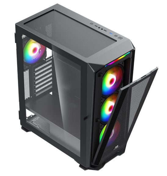 KASA 850W 80+ BRONZE POWERBOOST PB-P3720B USB 3.0 ATX MESH RGB FAN SİYAH KASA