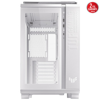 KASA ASUS TUF GAMING GT502 TEMPERLİ CAM BEYAZ GAMING KASA (POWER YOK)