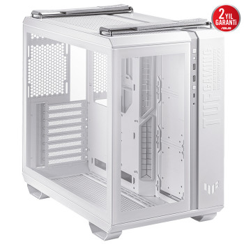 KASA ASUS TUF GAMING GT502 TEMPERLİ CAM BEYAZ GAMING KASA (POWER YOK)
