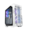 KASA CM HAF700 BEYAZ TEMPERED GLASS ARGB LEDLİ, MESH ÖN PANEL, TİTANYUM GRİ RENKLİ FULLTOWER KASA ( PSU YOK )