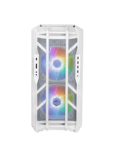 KASA CM HAF700 BEYAZ TEMPERED GLASS ARGB LEDLİ, MESH ÖN PANEL, TİTANYUM GRİ RENKLİ FULLTOWER KASA ( PSU YOK )
