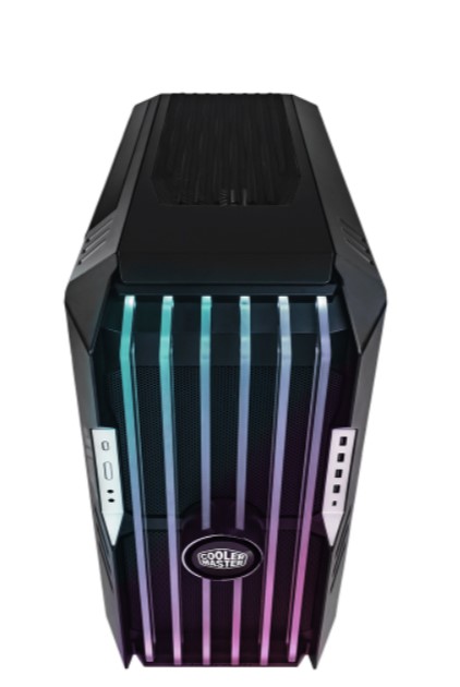 KASA CM HAF700 EVO TEMPERED GLASS ARGB LEDLİ LCD EKRAN MESH ÖN PANEL, TİTANYUM GRİ RENKLİ FULLTOWER KASA ( PSU YOK )