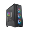 KASA CM MASTERBOX 520 SİYAH TEMPERED GLASS ARGB 4X120MM FANLI, MESH ÖN PANEL PENCERELİ MİDTOWER KASA ( PSU YOK )