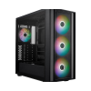 KASA CM MASTERBOX 600 TG MESH SİYAH ARGB 3X14CM FANI, NORMAL VE BACK-CONNECT ANAKART DESTEKLİ ( PSU YOK )