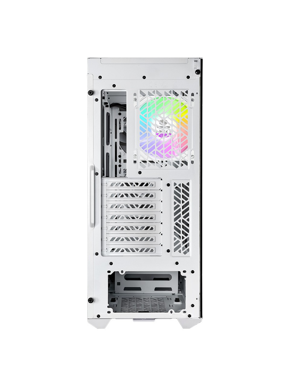 KASA CM MASTERBOX TD500 V2 BEYAZ ARGB 4X120MM FANLI, TEMPERED GLASS KRİSTAL MESH ÖN PANELLİ MİDTOWER KASA ( PSU YOK )