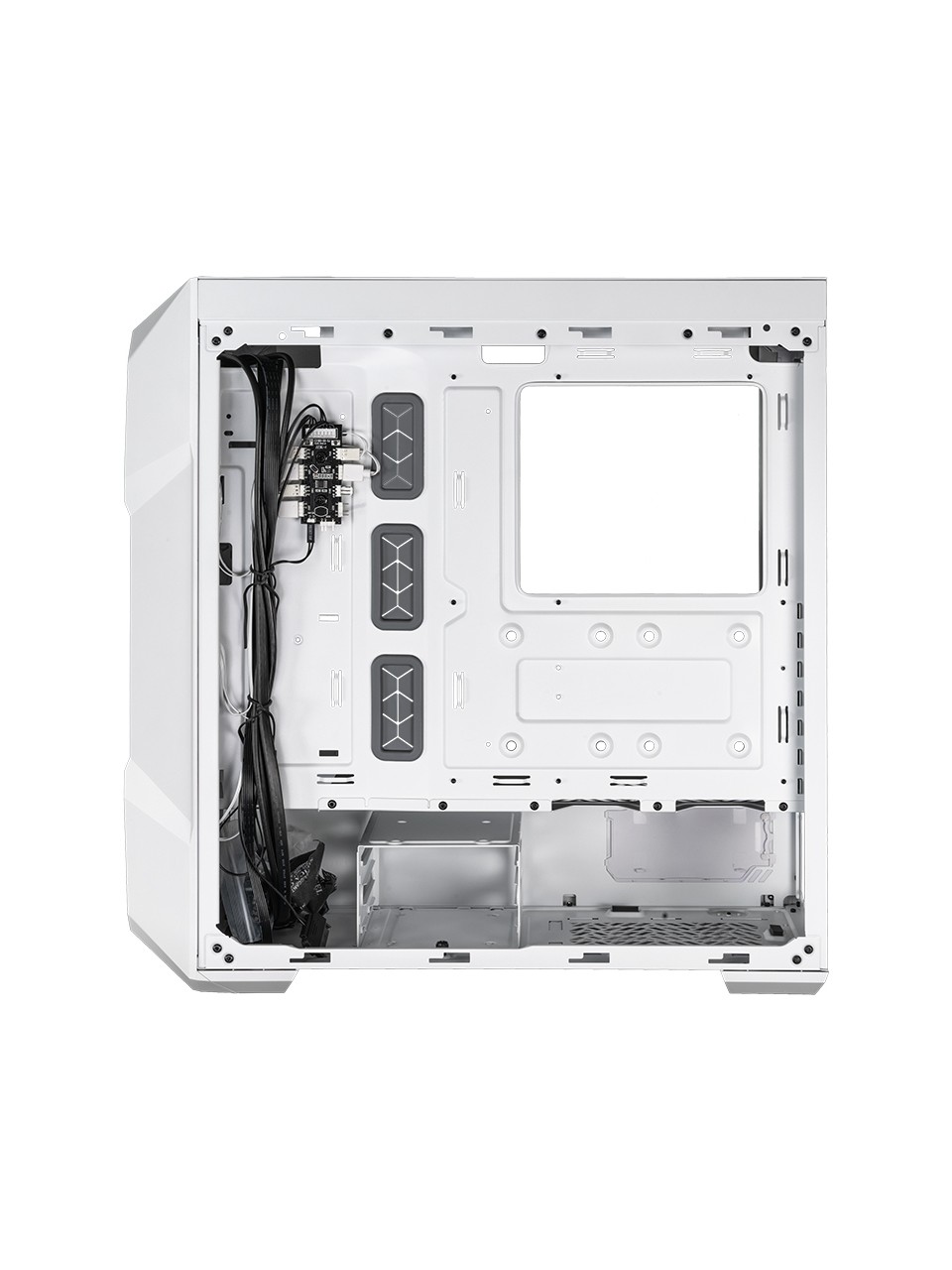 KASA CM MASTERBOX TD500 V2 BEYAZ ARGB 4X120MM FANLI, TEMPERED GLASS KRİSTAL MESH ÖN PANELLİ MİDTOWER KASA ( PSU YOK )