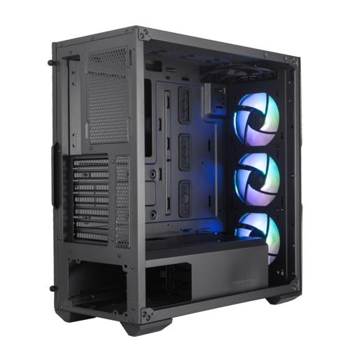 KASA CM MASTERBOX TD500 V2 SİYAH ARGB 4X120MM FANLI, TEMPERED GLASS KRİSTAL MESH ÖN PANELLİ MİDTOWERKASA ( PSU YOK )