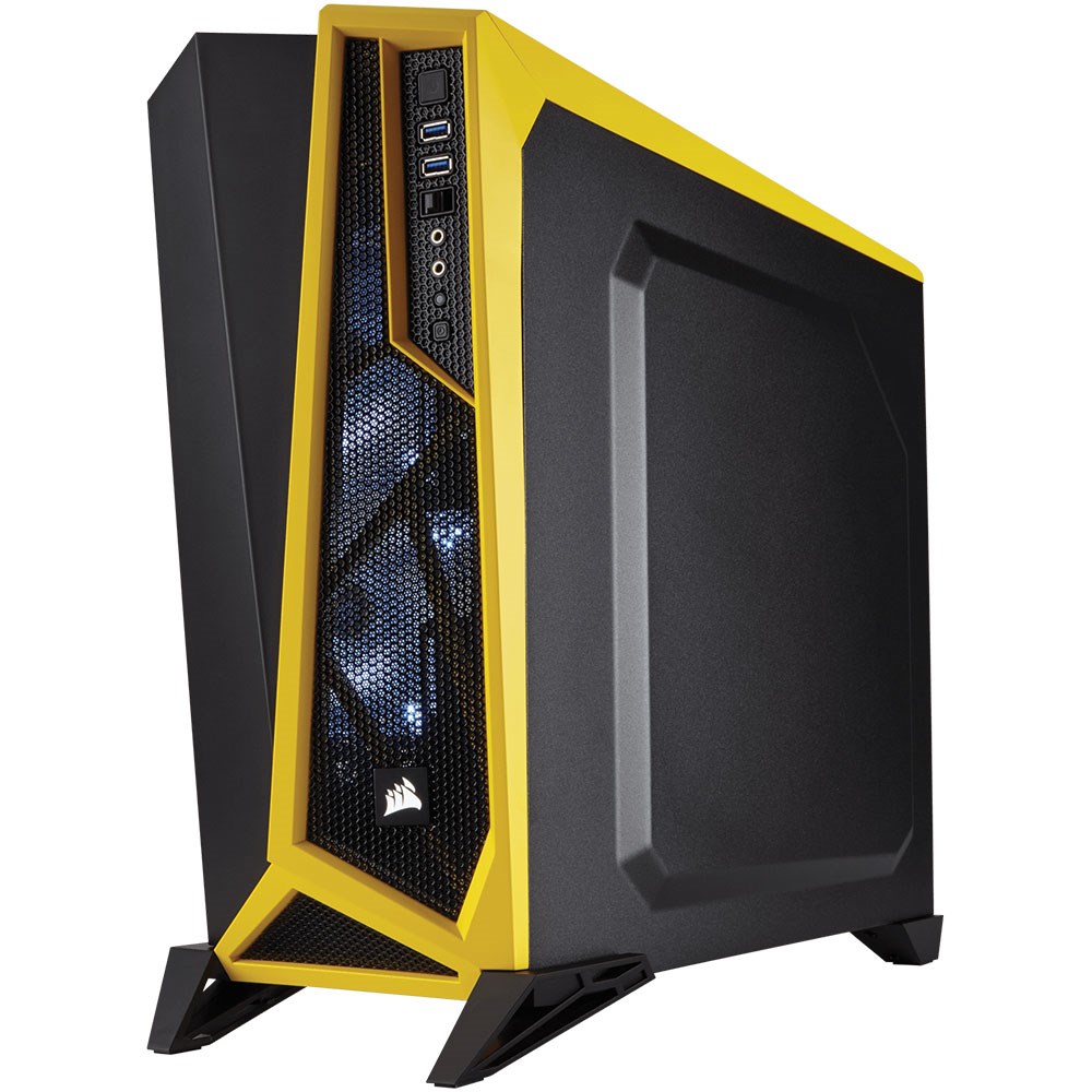 KASA CORSAİR CARBİDE SPEC-ALPHA SİYAH/SARI PENCERELİ GAMİNG MİD TOWER KASA ( PSU YOK )