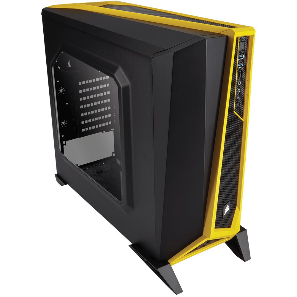 KASA CORSAİR CARBİDE SPEC-ALPHA SİYAH/SARI PENCERELİ GAMİNG MİD TOWER KASA ( PSU YOK )