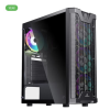 KASA GAMEBOOSTER GB-F3101B MESH TEMPERLİ CAM 1*USB 3.0 4*12CM RAİNBOW FAN ATX GAMİNG SİYAH KASA (PSU YOK)