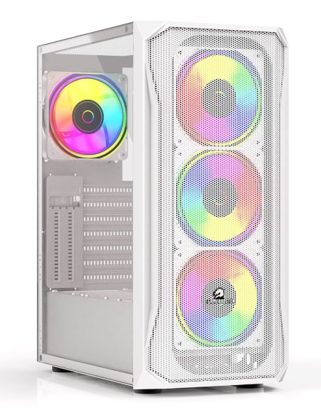 KASA GAMEBOOSTER GB-T005MW USB3.0 RGB FAN MESH PANEL BEYAZ KASA (PSU YOK)