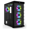 KASA POWERBOOST PB-GR222BB USB3.0 FULL SİYAH TEMPERED GLASS 7XARGB FANLI KASA (PSU YOK)