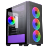 KASA POWERBOOST PB-P2252BP USB 3.0, ATX MESH, RİNG ARGB FAN, MOR KASA (PSU YOK)