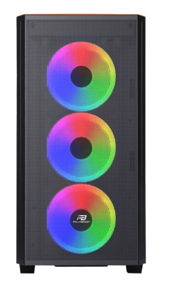 KASA POWERBOOST PB-P2252BP USB 3.0, ATX MESH, RİNG ARGB FAN, MOR KASA (PSU YOK)