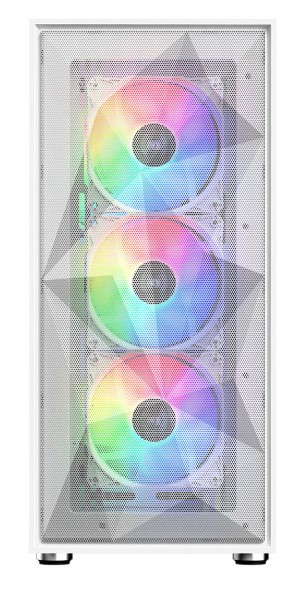KASA POWERBOOST PB-P3509BW USB 3.0, ATX MESH, ARGB FAN, BEYAZ KASA (PSU YOK)