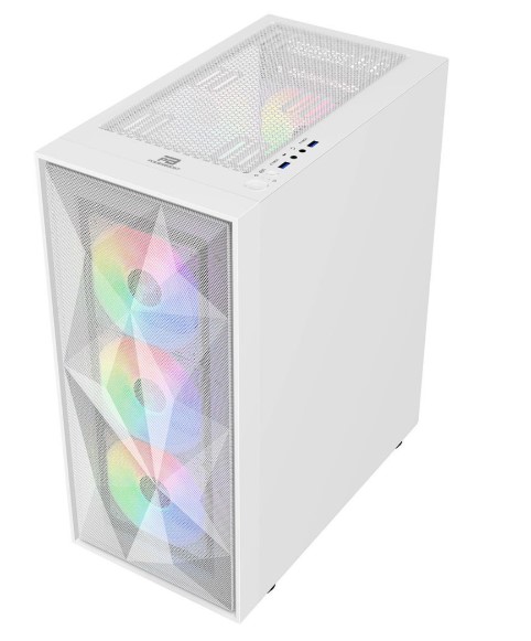 KASA POWERBOOST PB-P3509BW USB 3.0, ATX MESH, ARGB FAN, BEYAZ KASA (PSU YOK)