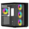 KASA POWERBOOST PB-SS02B SEA VİEW USB 3.0, ATX 7 X ARGB FANLI, SİYAH KASA (PSU YOK)