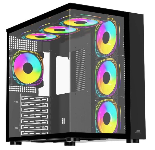 KASA POWERBOOST PB-SS02B SEA VİEW USB 3.0, ATX 7 X ARGB FANLI, SİYAH KASA (PSU YOK)
