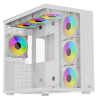 KASA POWERBOOST PB-SS02W SEA VİEW USB 3.0, ATX 7 X ARGB FANLI, BEYAZ KASA (PSU YOK)