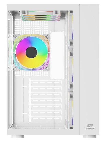 KASA POWERBOOST PB-SS02W SEA VİEW USB 3.0, ATX 7 X ARGB FANLI, BEYAZ KASA (PSU YOK)
