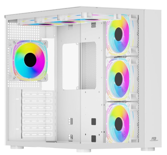 KASA POWERBOOST PB-SS02W SEA VİEW USB 3.0, ATX 7 X ARGB FANLI, BEYAZ KASA (PSU YOK)