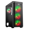 KASA POWERBOOST PB-T001BB 750W 80+ BRONZE FULL SİYAH MESH PANEL RGB FAN KASA
