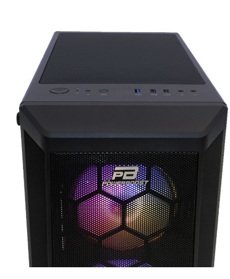 KASA POWERBOOST PB-T001BB 750W 80+ BRONZE FULL SİYAH MESH PANEL RGB FAN KASA