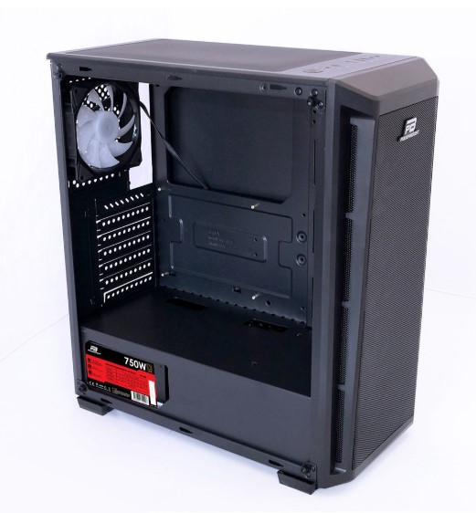 KASA POWERBOOST PB-T001BB 750W 80+ BRONZE FULL SİYAH MESH PANEL RGB FAN KASA