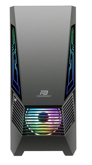 KASA POWERBOOST VK-G2051S USB 3.0 ATX, ARGB FAN VE STİRP SİYAH KASA (PSU YOK)