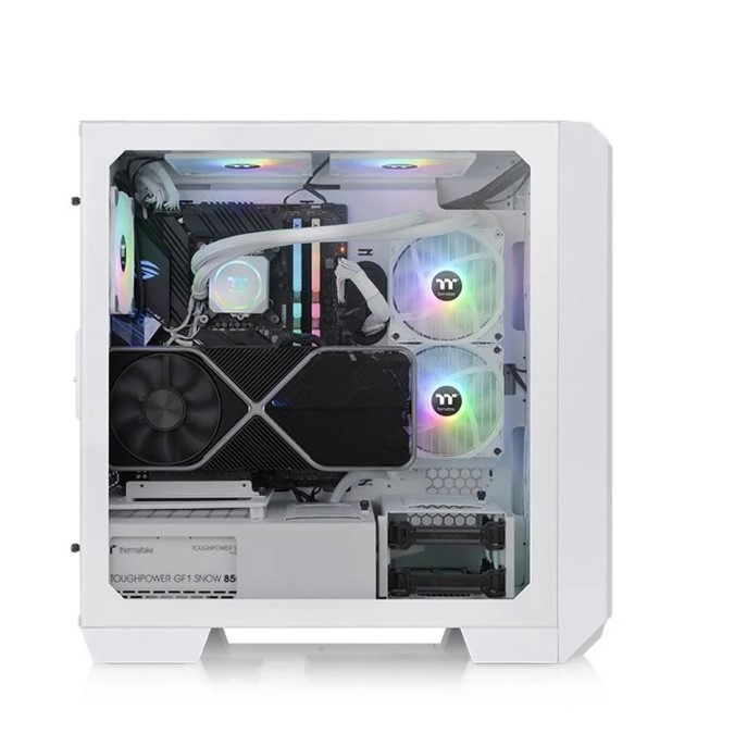 KASA THERMALTAKE VİEW 300MX TG BEYAZ 2X200MM, 1X120 ARGB FANLI, MESH + TG PANELLİ MİDTOWER OYUNCU KASASI