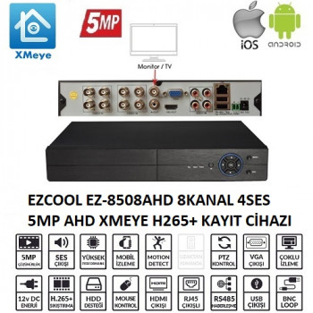 KAYIT CİHAZI XMEYE EZCOOL EZ-8508AHD 8 KANAL 5 MP 1HDD