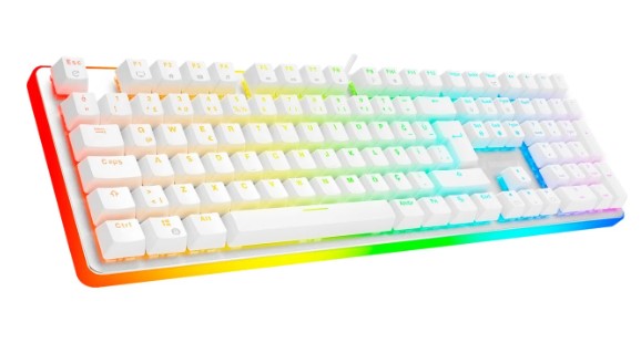 KLAVYE GAMEBOOSTER G918 FİRE STORM RGB RED SWİTCH MEKANİK BEYAZ OYUN KLAVYESİ