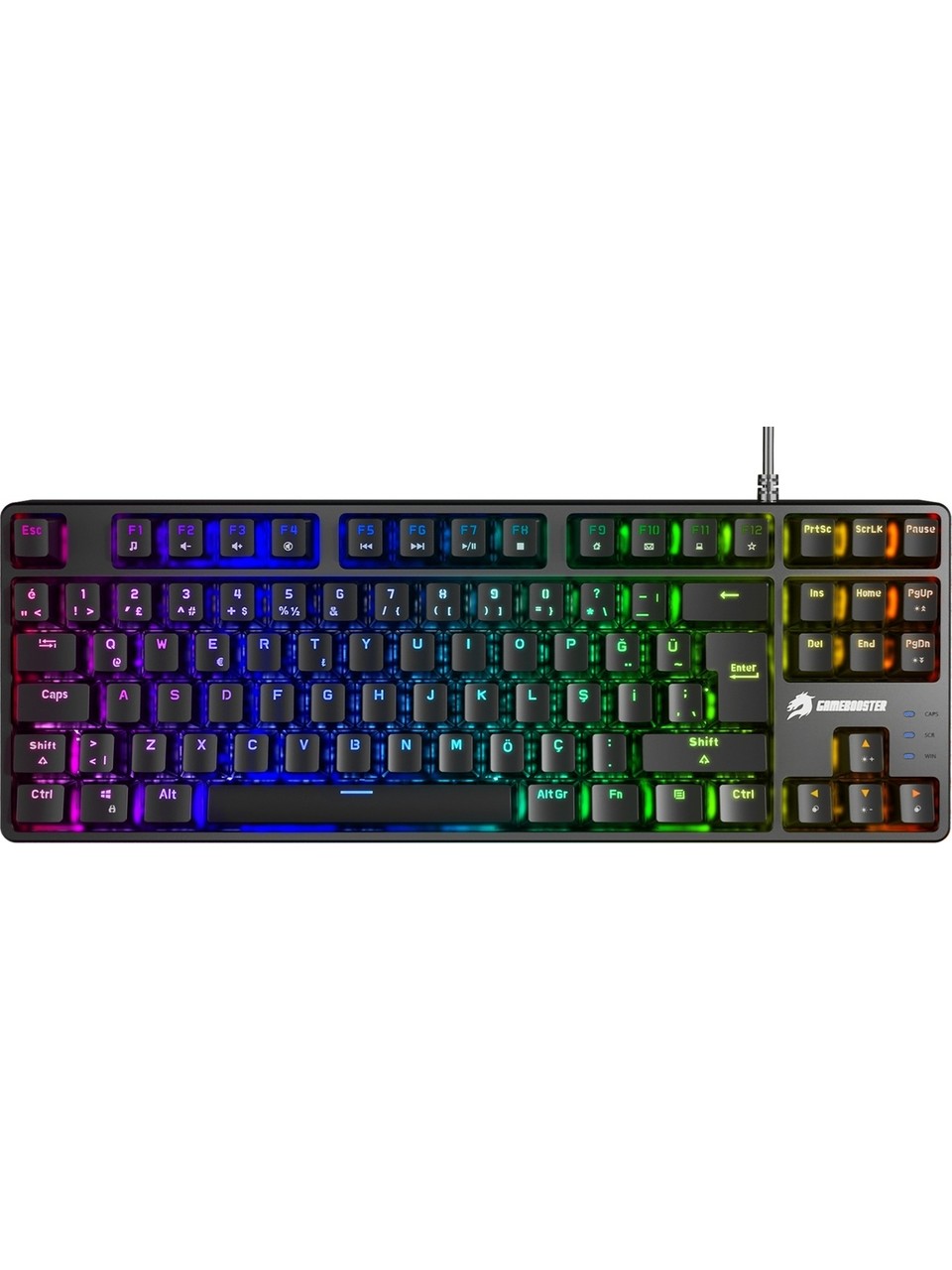 KLAVYE KABLOLU GAMING GAMEBOOSTER G23B ENİGMA TKL RAİNBOW AYDINLATMALI RED SWİTCH MEKANİK SİYAH OYUN KLAVYESİ